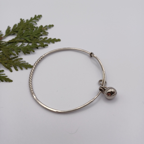 Silver Twist Bracelet with Jingle Bell - Picture 1 of 5